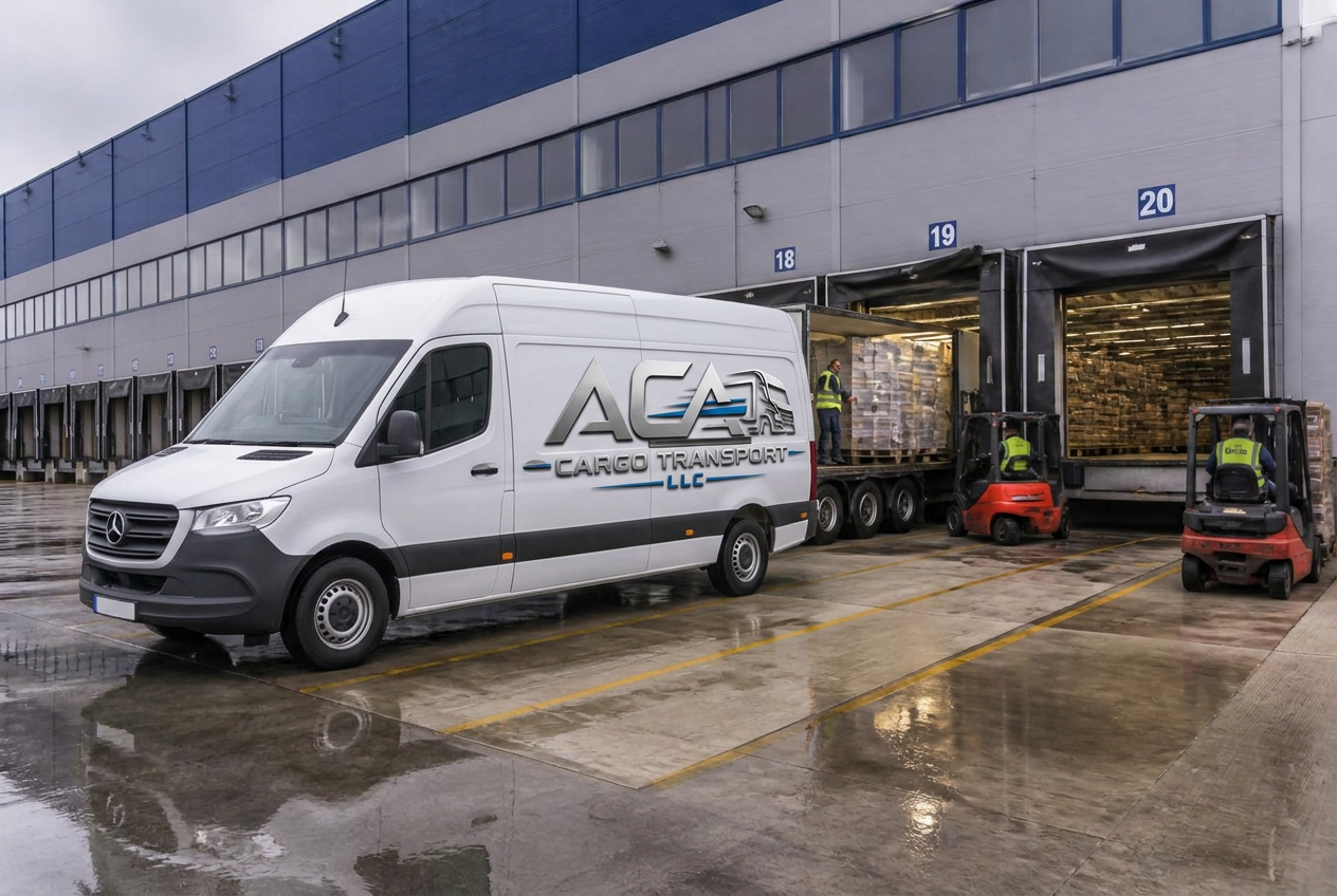 Commercial delivery at a retail loading dock